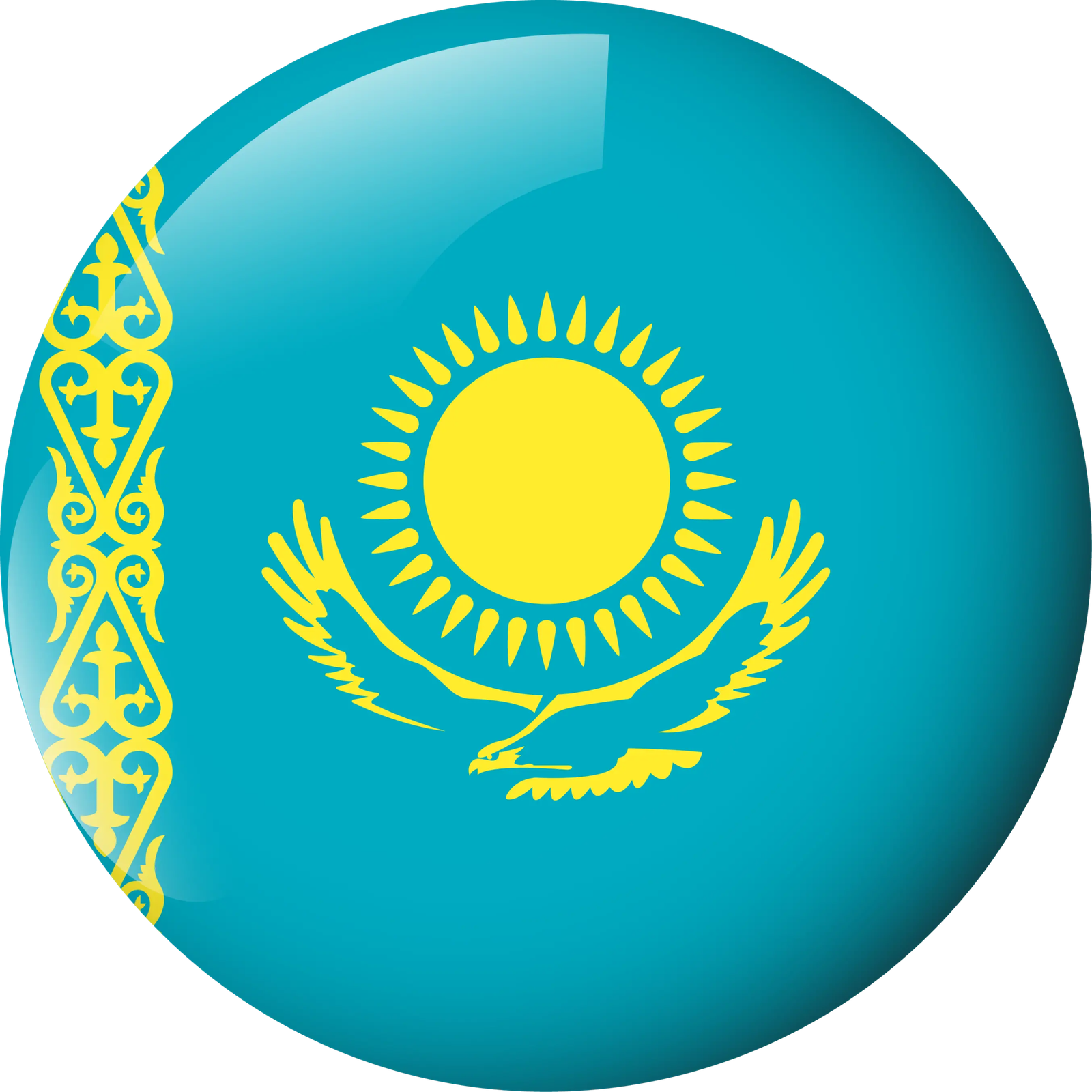 —Pngtree—kazakhstan round flag glossy glass_14447656